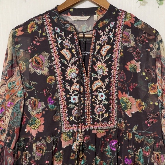 Soft Surroundings TOP ONLY Icon Asteria Sheer Top Varenna Plum M Medium - Picture 3 of 6